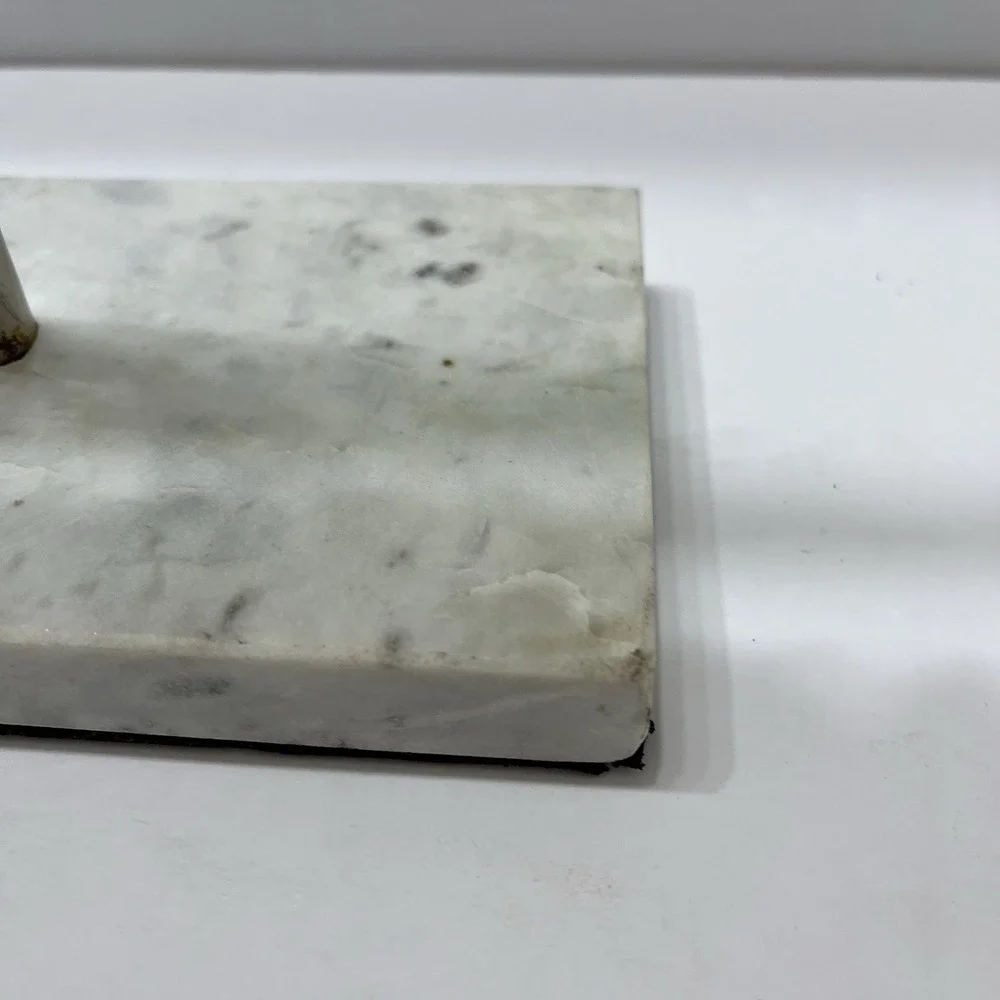 Silver Coral Tabletop Mirror Metal White Marble Base 17x14